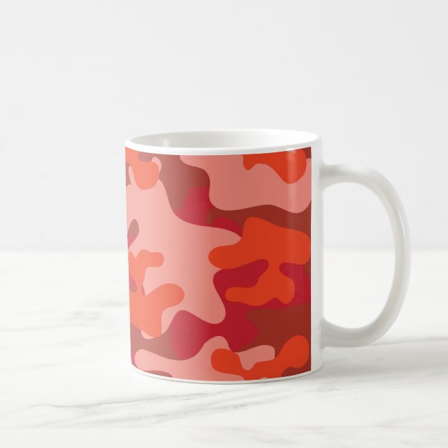 Caneca De Café Máscaras da camuflagem vermelha (Direita)