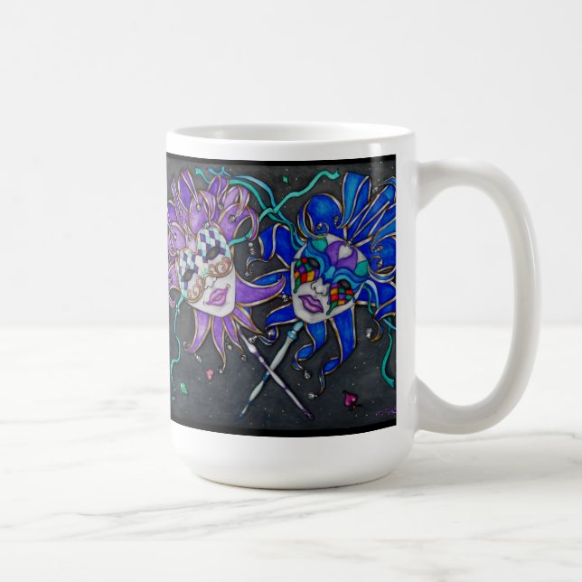 Caneca De Café Máscaras de Bobo da Comédia/Tragédia (Direita)