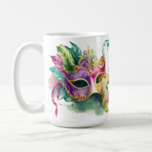 CANECA DE CAFÉ MÁSCARAS MARDI GRAS COLORIDAS
