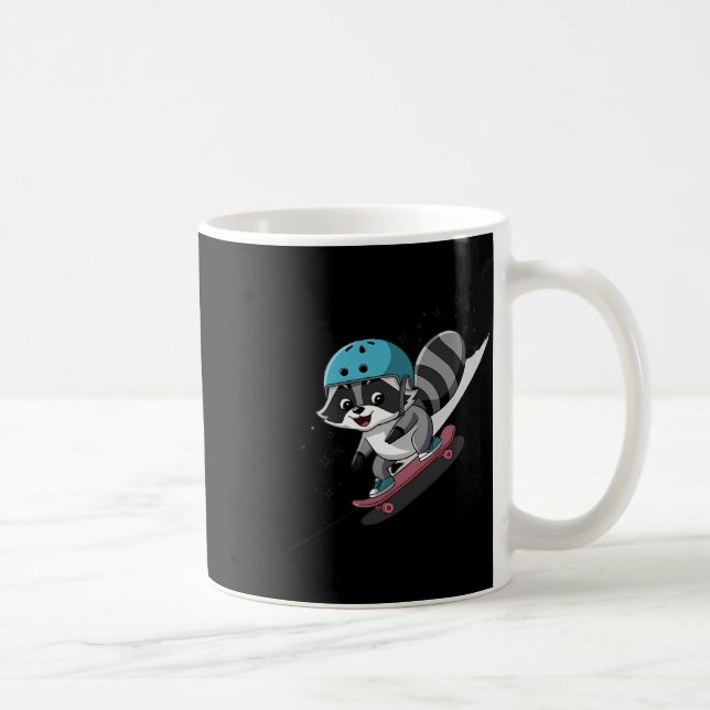Caneca De Café Mascate de Guaxinim de Skate Radical Estrela  (Direita)