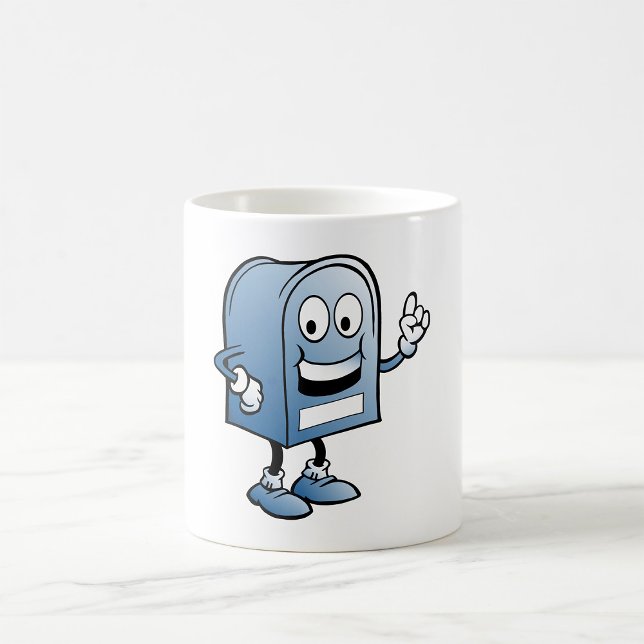 Caneca De Café Mascote de Caixa de Correio Feliz Caráter Azul (Criador carregado)