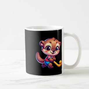 Caneca De Café Mascote de Desenho Animado de Hockey de Campo de L