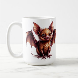 Caneca De Café Mascote de Morcego de Olhos Grandes de Halloween �