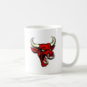 Caneca De Café Mascote do animal do meio do vermelho de Bull