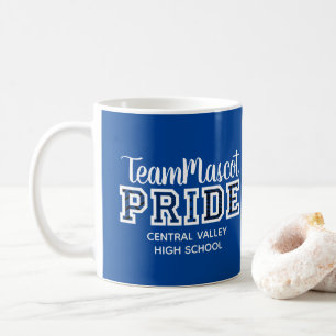 Caneca De Café Mascote do Orgulho Escolar Azul Nome Café Mug