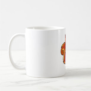 Caneca De Café Mascote Esquilo Desenho Animado Vibrante
