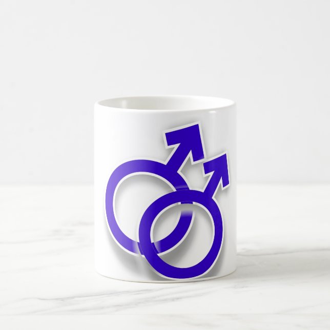 Caneca de café masculina do design do orgulho gay (Centro)