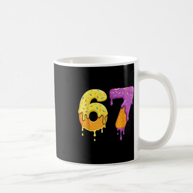 Caneca De Café Mason 67 Ice Cream Drip Meme Six Seven Funny  (Direita)