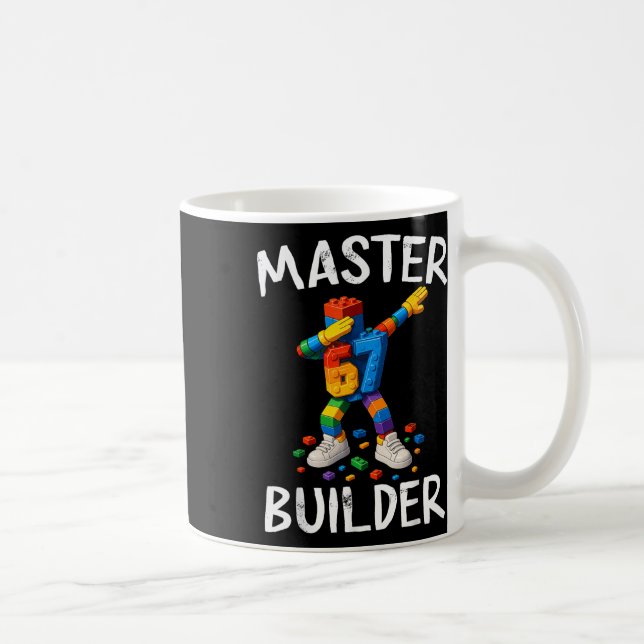 Caneca De Café Master Builder Dabbing 67 Meme Building Blocks Bri (Direita)