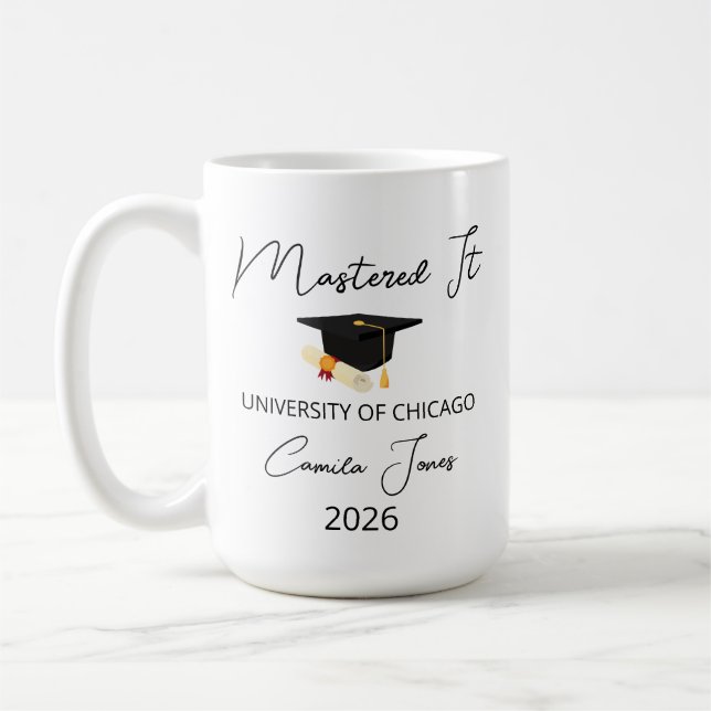 Caneca De Café Masters Degree Graduation Gift for Her, Masters De (Esquerda)