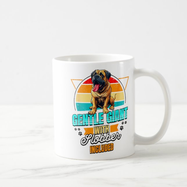 Caneca De Café Mastiff Lover Funny Mastiff Dog Retro  (Direita)