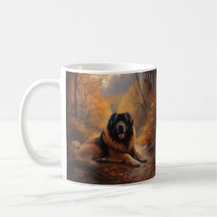 Caneca De Café Mastiff Tibetano no outono deixa cair inspiração
