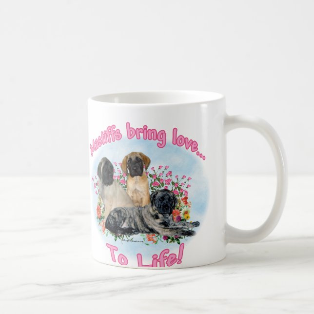 Caneca De Café Mastiff traz amor para a vida (Direita)