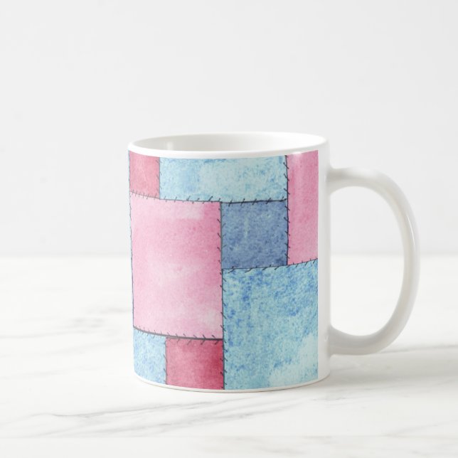 Caneca De Café Mata De Café De Design, Pinks, Blues (Direita)