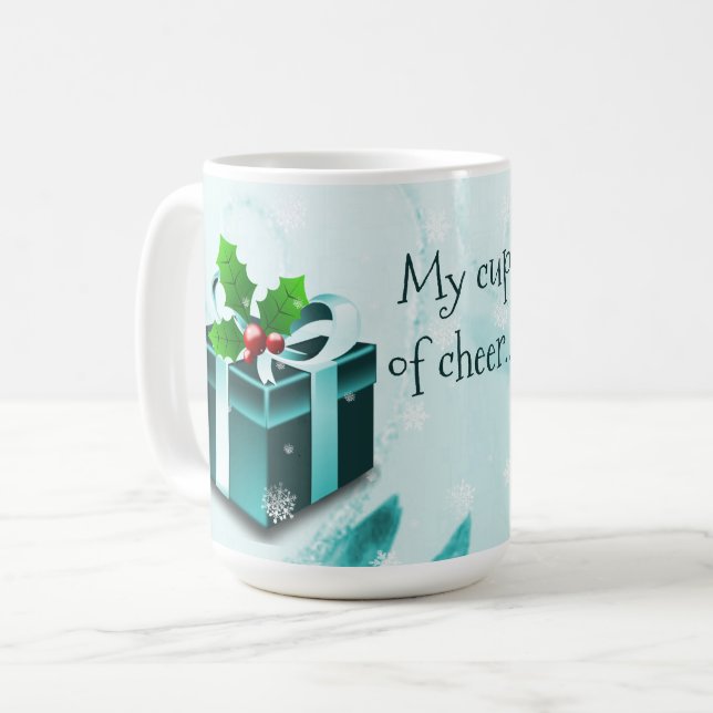 Caneca De Café Mata de café Teal de Natal (Frente Esquerda)