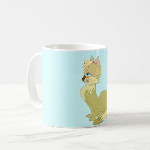 Caneca De Café Mata de Gato Amarelo Azul