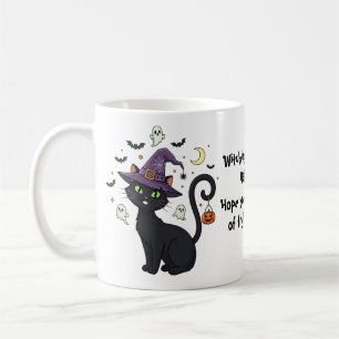 Caneca De Café Mata De Gato De Bruxa Whimsical Presente Para O Ha