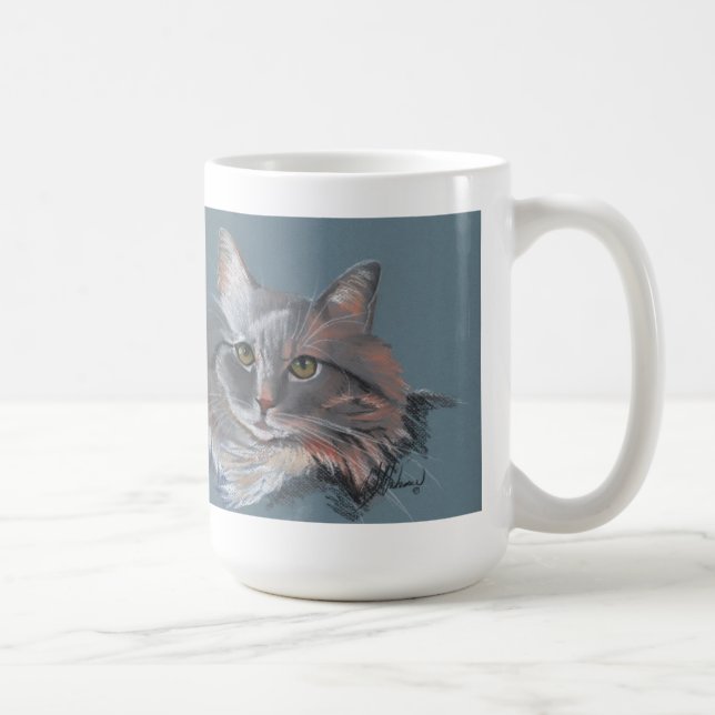 Caneca De Café Mata de gato de cabelo longo (Direita)