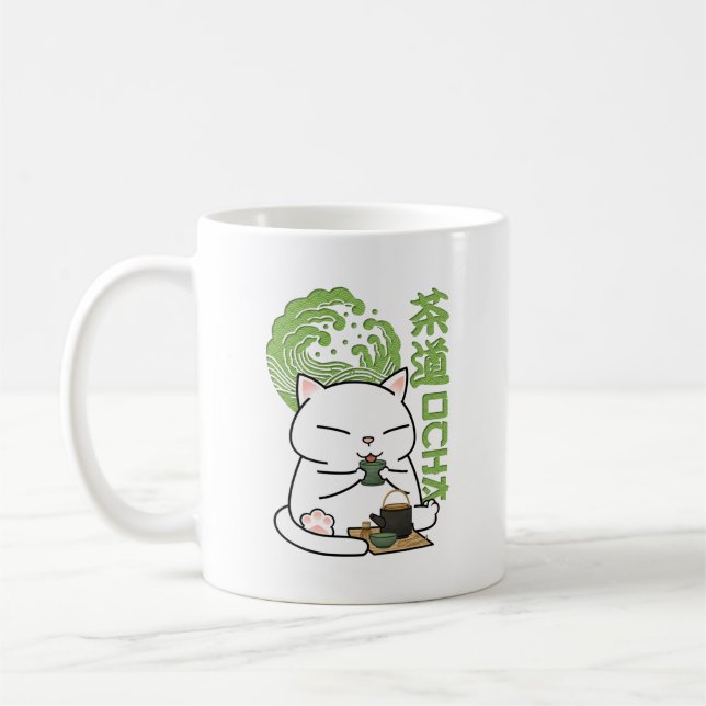 Caneca De Café Matcha Green Tea Cat (Esquerda)