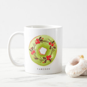Caneca De Café Matcha Holly Rosquinhas de Natal Personalizadas