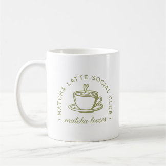 Caneca De Café Matcha latte amantes do clube verde
