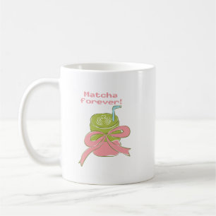 Caneca De Café Matcha Para Sempre Cute Coquette Arte Pixel Chá Ve