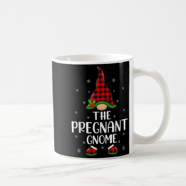 Caneca De Café Matching Family Buffalo Plaid The Pregnant Gnome C (Direita)