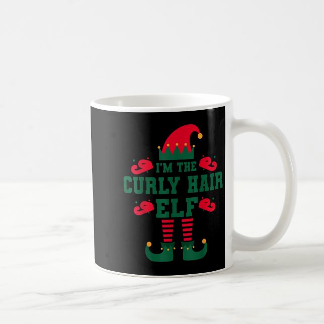 Caneca De Café Matching Family I'm The Curly Hair Elf Christmas  (Direita)