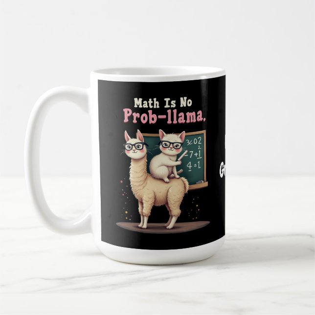 Caneca De Café Matemática não é diversão de Prob-llama e bela ins (Esquerda)