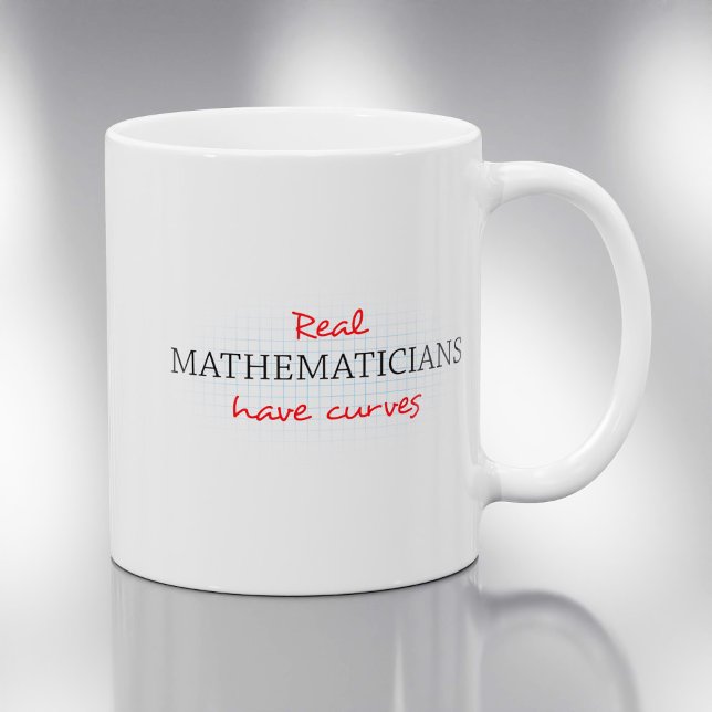 Caneca De Café Matemáticos Reais Têm Curvas | Matemática Engraçad (Criador carregado)