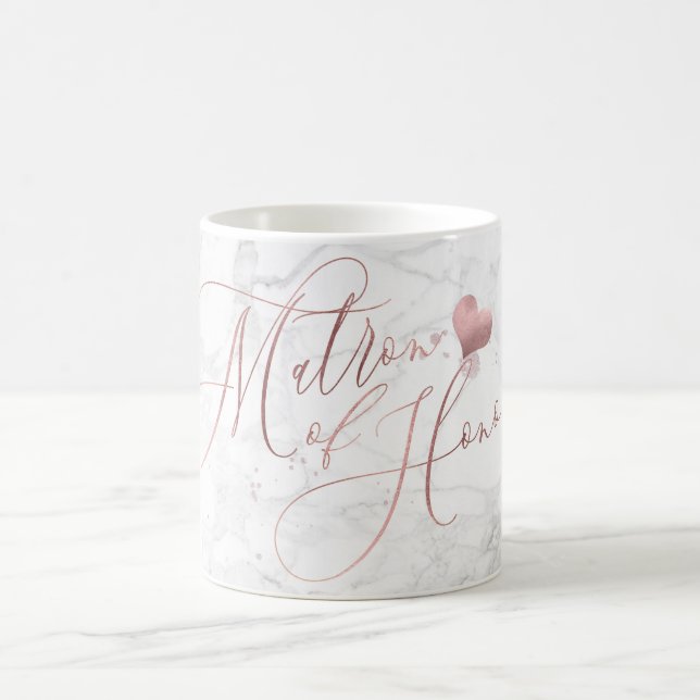 Caneca De Café Matéria de Honra/Marble+Faux Rosa Dourado Script (Centro)