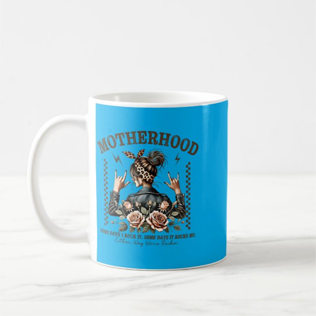 Caneca De Café Maternidade retrô engraçado dia das mães rocha mam (Esquerda)