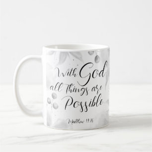 Caneca De Café Mateus 19:26 Moderno Preto Branco Molercola Floral