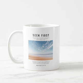Caneca De Café Mateus 6:33-34 Busque Primeiro o Reino de Deus