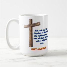 Caneca De Café Mateus 6:33 Cruz