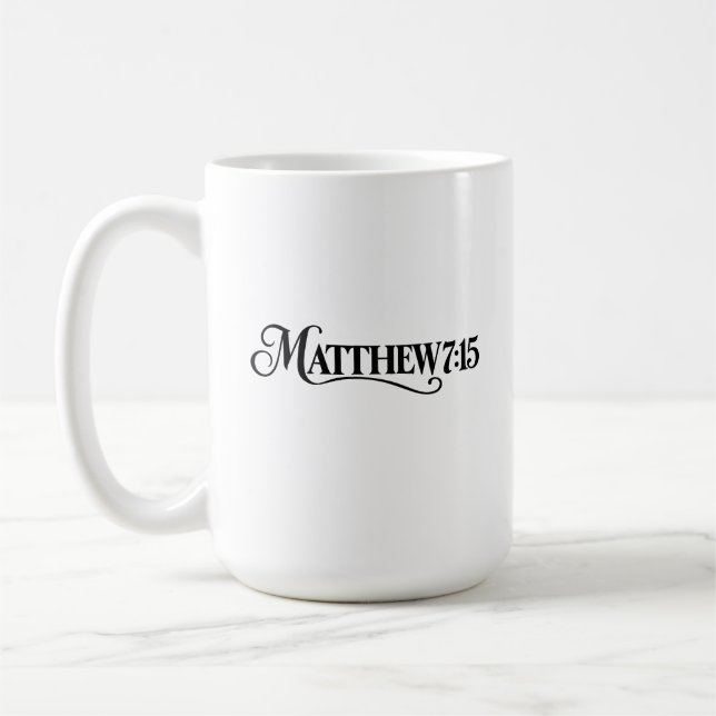 Caneca De Café Mateus 7:15 (Esquerda)
