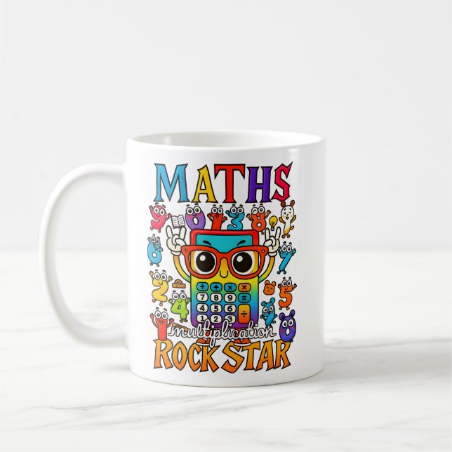 Caneca De Café Maths Rockstar Cute Calculator Mug (Esquerda)