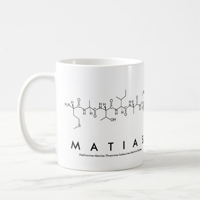 Caneca De Café Matias peptide name mug (Esquerda)