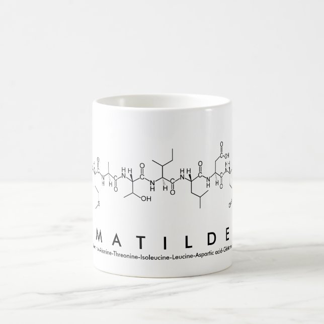 Caneca De Café Matilde nome peptídeo mug (Centro)