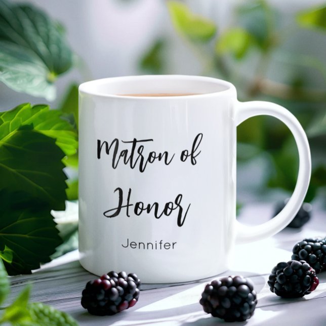 Caneca De Café Matrão de Honor Black White Wedding Mug (Criador carregado)