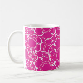 Caneca De Café Matriz Floral Abstrata (Rosa Quente) Arte Refinada