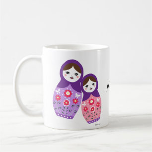 Caneca De Café Matryoshka bonitinha russa nidificando bonecas Mãe