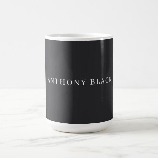Caneca De Café Matte Black Minimalist Plain Elegant Classical (Centro)