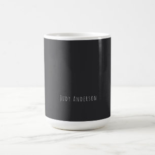 Caneca De Café Matte Black Professional Plain Modern Elegant Name
