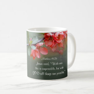 Caneca De Café Matthew 19:26 com DEUS Todas as coisas são possíve