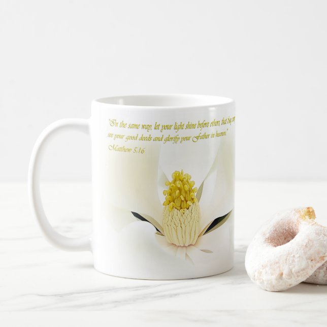 Caneca De Café Matthew 5:16 Inspiracional (Com Donut)