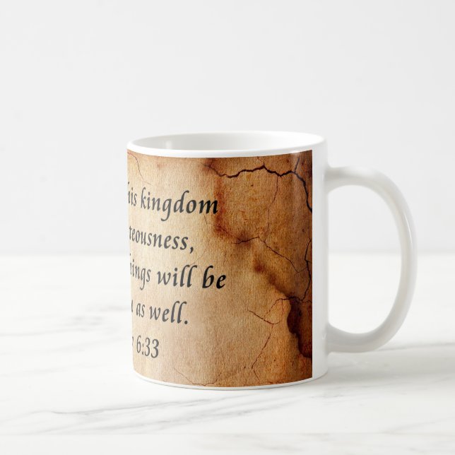 Caneca De Café Matthew 6:33 Bíblia Verse (Direita)
