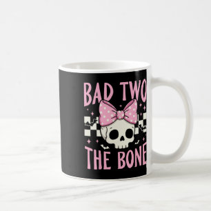 Caneca De Café Mau Dois O Crânio Osso Com Arco Rosa Para O Hallow