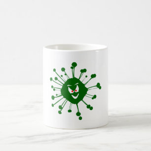 Caneca De Café Mau Face Infecção Viral Silhueta