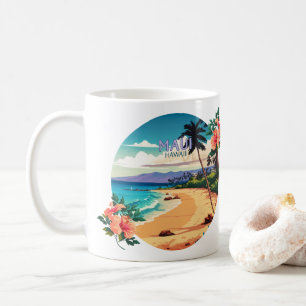 Caneca De Café Maui Hawaii Kaanapali Beach Vintage Retro Coffee M